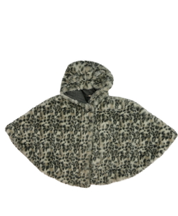 Šedé chlupaté pončo se zvířecím vzorem Next