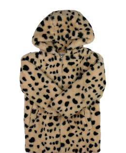 Hnědý vzorovaný chlupatý kabátek Primark 