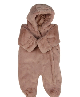 Růžová chlupatá kombinéza 