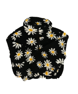 Černá crop bunda s květinami New Look