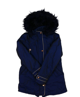 Tmavě modrý zimní krásný kabát Baker