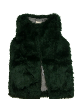 Zelená chlupatá vesta Next