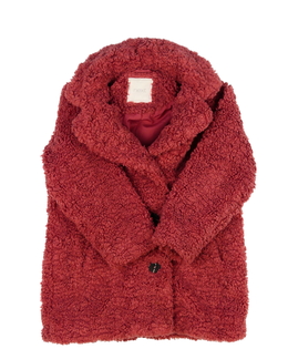 Růžový beránkový kabátek Next