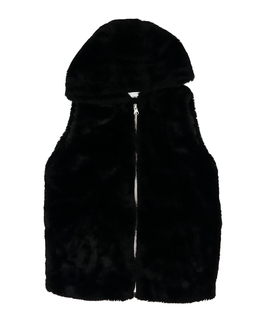 Černá kožíšková vesta Tu 
