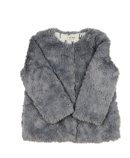 Šedá chlupatá bundička Next