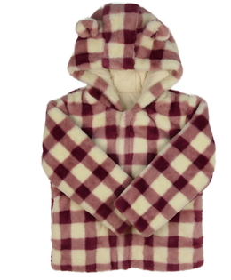 Kostkovaná kožíšková bunda Nutmeg