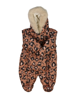 Oranžová vzorovaná kombinéza s volánky 