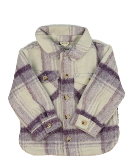 Fialovo-bílý košilový kabátek Primark 