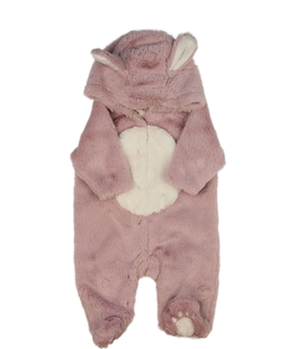 Růžovo-bílý chlupatý zimní overal Next