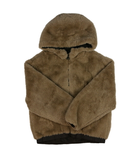 Hnědá chlupatá kožíšková bunda Zara