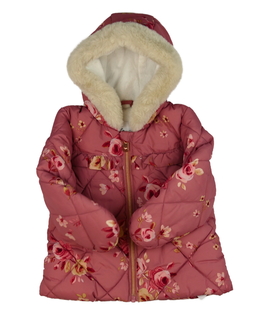 Nová růžová květinová zimní bunda George