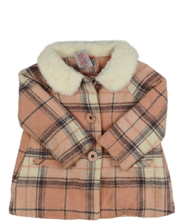 Růžový kostkovaný kabátek Tahari 