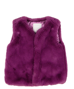 Fialová chlupatá vesta