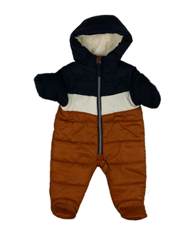 Hnědo-modrá zimní kombinéza 