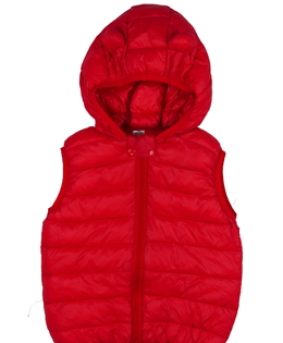 Červená prošívaná vesta s oušky 