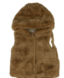 Hnědá chlupatá vesta Primark 