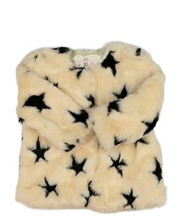 Žlutý chlupatý kabátek s hvězdami F&F