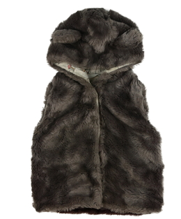 Fialová roztomilá chlupatá vesta Next