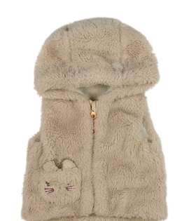 Světle hnědá chlupatá vesta Nutmeg