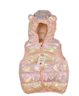 Nová světle růžová metalická vesta