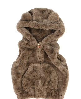 Hnědá chlupatá vesta Nutmeg