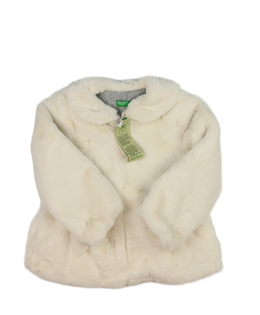 Nový smetanový chlupatý kabátek Benetton 