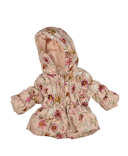 Růžová květinová zimní bundička Next