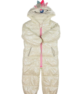 Krémová jednorožčí zimní kombinéza Next