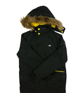 Černá zimní bunda se žlutými detaily Trespass