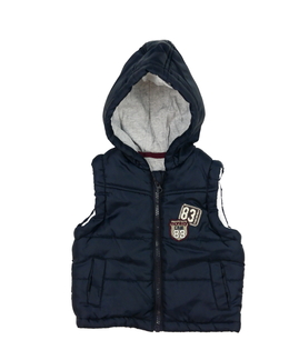 Modrá prošívaná vesta s podšívkou 