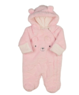 Růžový chlupatý zimní overal Nutmeg