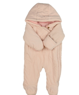 Růžový žebrovaný zimní overal 