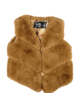 Hnědá chlupatá vesta