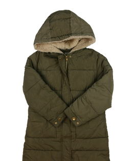 Zelený zimní prošívaný kabát Zara