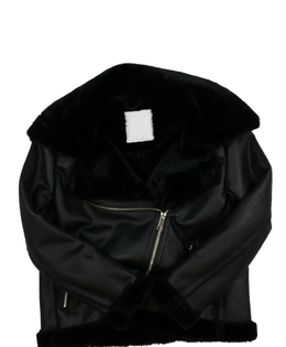 Černá zimní stylová bunda s kožíškem 