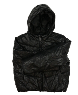 Černá koženková kratší zimní bunda Primark 