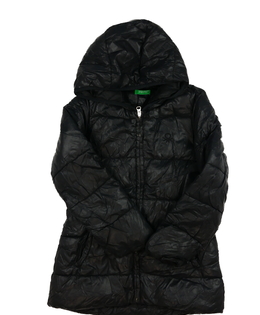 Černý prošívaný zimní kabát Benetton 