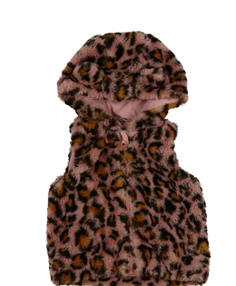 Růžová vzorovaná chlupatá vesta M&Co