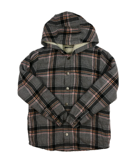 Šedý pruhovaný zimní kabát Next