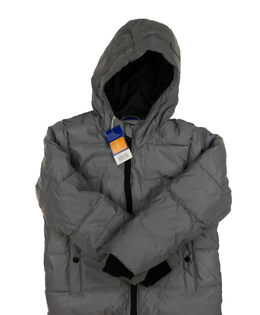 Nová šedá metalická zimní bunda 