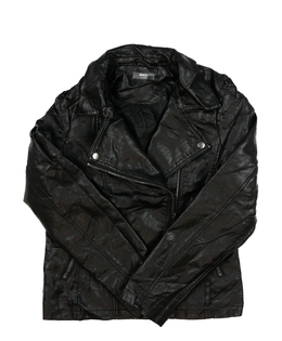 Černá koženková bunda 