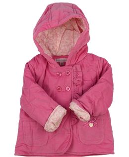 Růžový kabátek s volánky 
