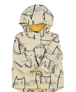 Krémová přechodová bundička s kočkou Next