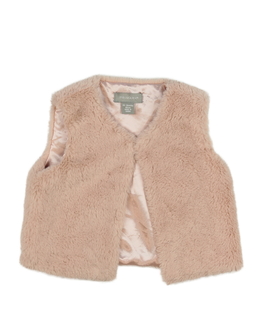 Růžová chlupatá vestička Primark 