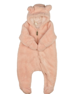 Růžový chlupatý zimní overal H&M