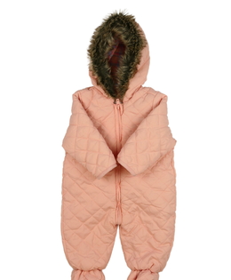 Růžová prošívaná zimní kombinéza 