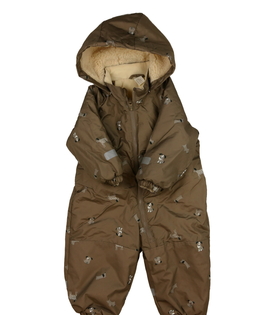 Hnědá zimní kombinéza s pejsky H&M