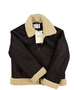 Nová hnědá koženková zimní bunda Zara