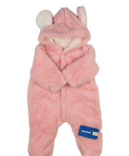Nový růžový chlupatý zimní overal 