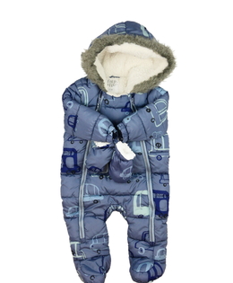 Modrá zimní kombinéza s auty F&F